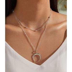 🔥MOVING SALE🔥 Horn Charm Layered Silver Necklace